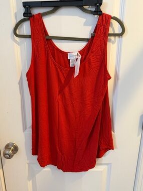 Adrienne Red Scoop Neck Tank